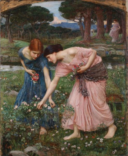 Gather Ye Rosebuds While Ye May by John William Waterhouse