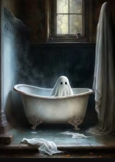 Ghostly Bath Bliss Paint by Number