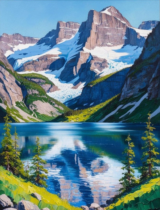 Paint by Number Glacier National Park (Montana) Towering Glaciers and Alpine Lakes