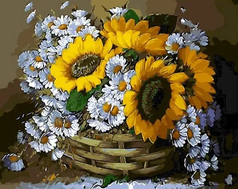 Paint by Number Golden Sunflower Cascade