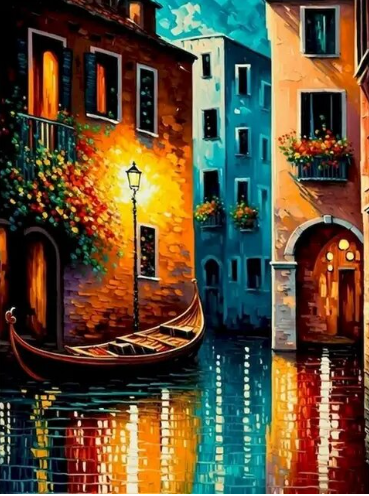 Gondola on the Canal Paint by Number
