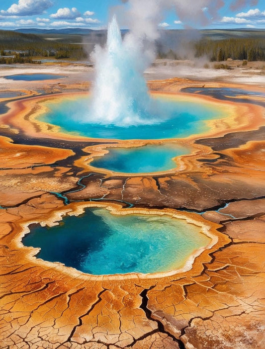 Paint by Number Yellowstone National Park (Wyoming, Montana , Idaho)– Prismatic Spring