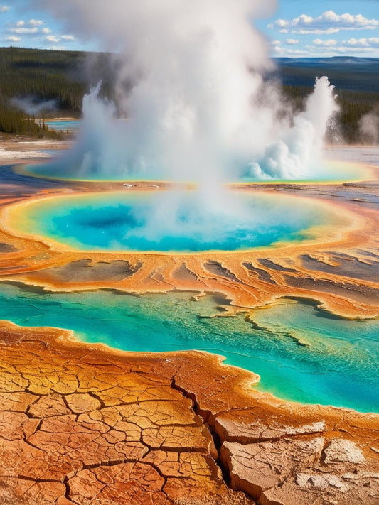 Paint by Number Yellowstone National Park (Wyoming, Montana , Idaho)– Grand Prismatic Spring