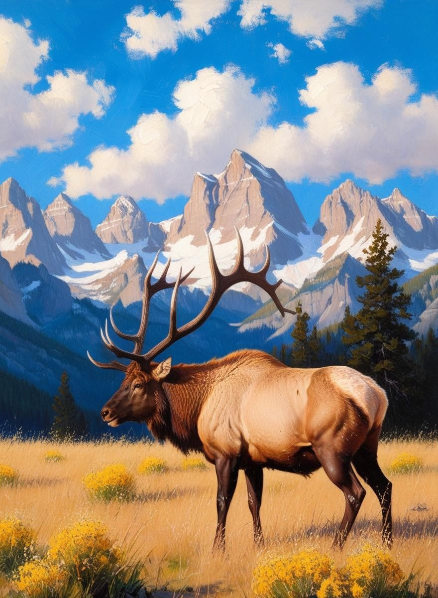 Paint by Number Grand Teton National Park (Wyoming) A Lone Elk