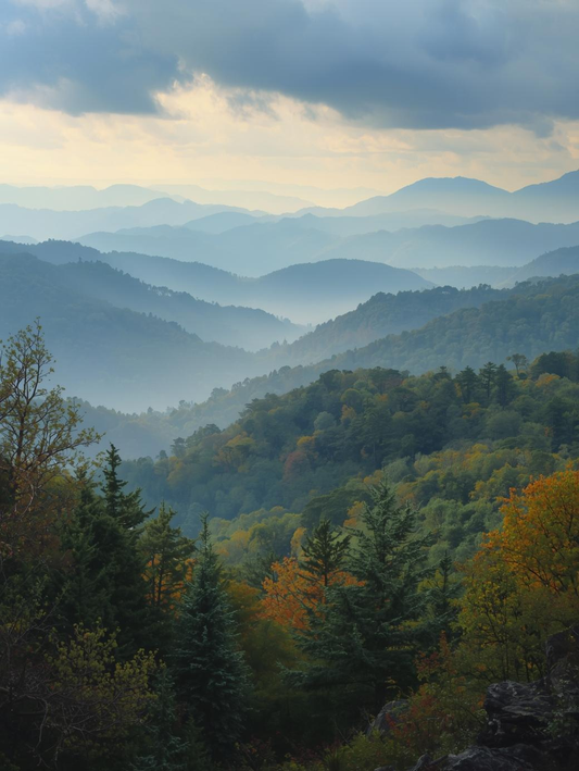Great Smoky Mountains National Park (Tennessee /North Carolina) – Misty Mountain Vista Paint by Number