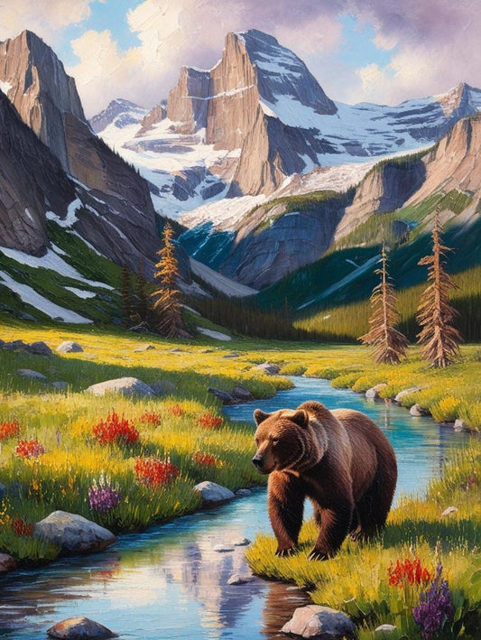 Paint by Number Glacier National Park (Montana) Grizzly Bear