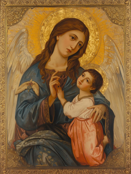 Guardian Angel with Child Icon Paint by Number