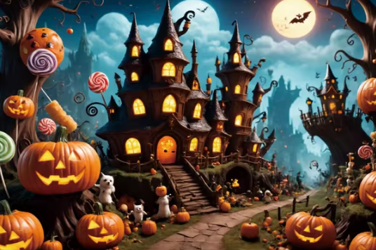 Haunted Pumpkin Nights Paint by Number