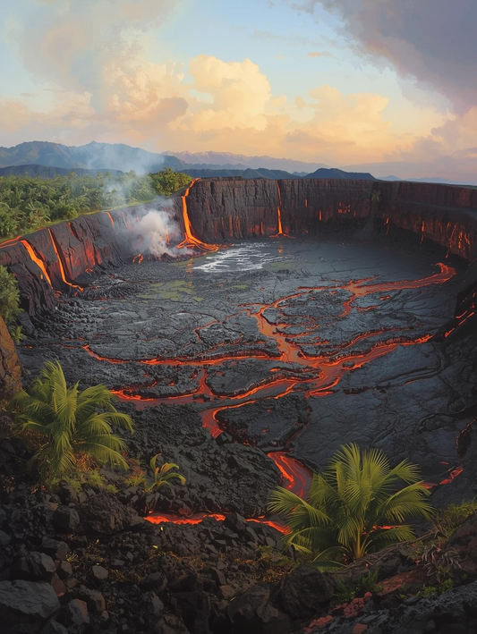 Hawai‘i Volcanoes National Park (Hawaii) – Glowing Lava and Volcano Peaks Paint-by-Number
