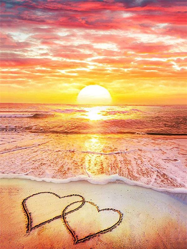 Hearts on the Beach Diamond Painting Set