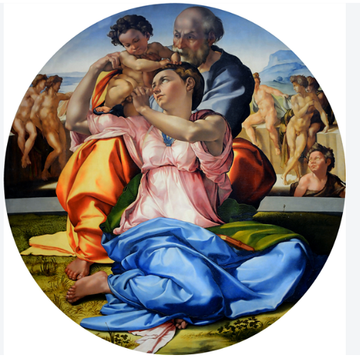 Holy Family with St. John the Baptist by Michelangelo