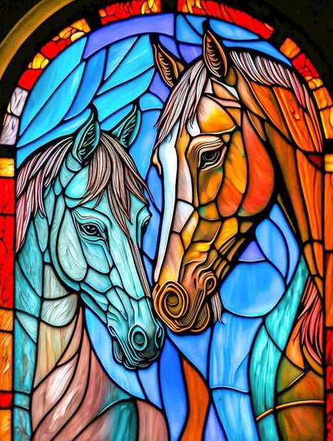 Horse Stained Glass Diamond Painting