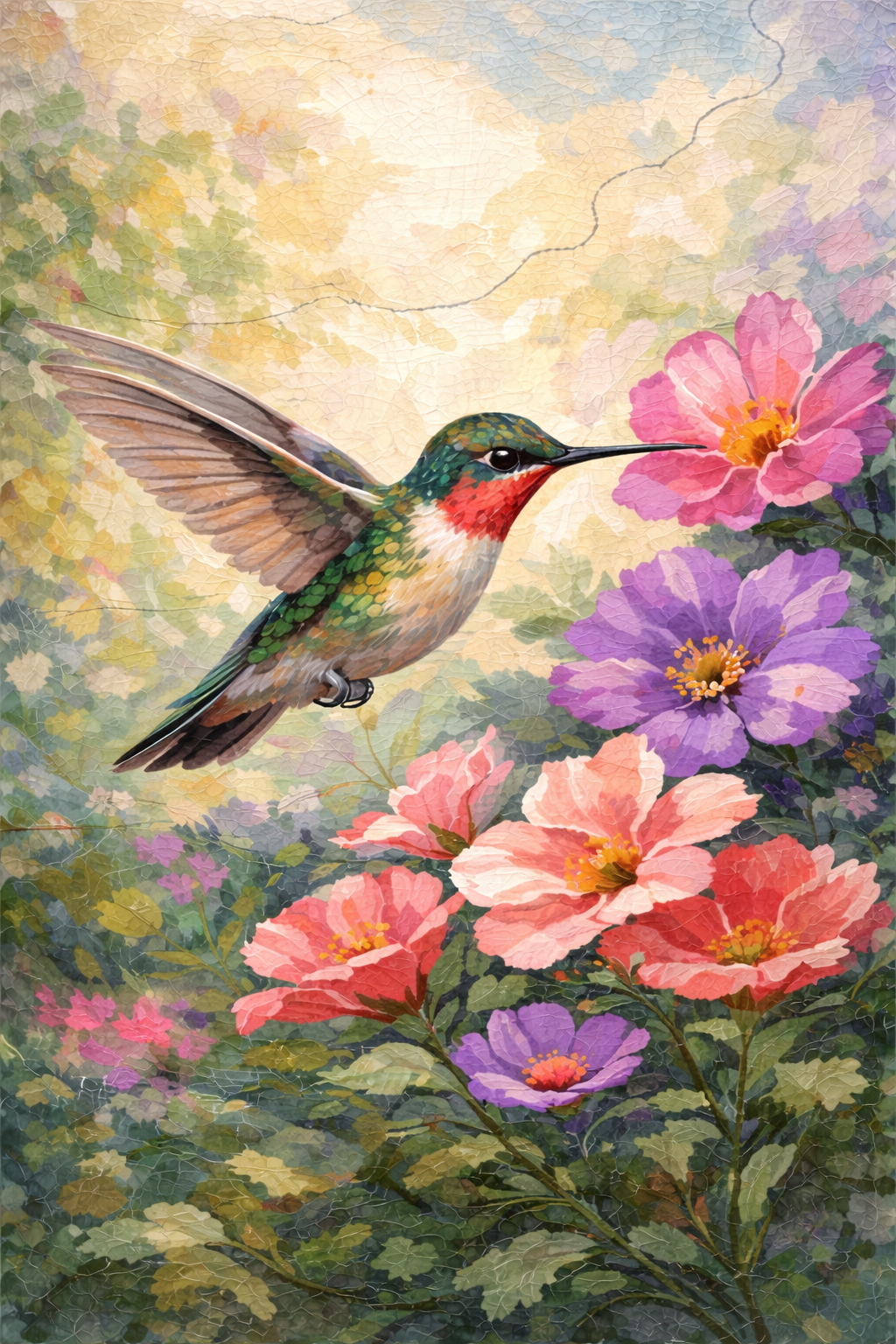 Paint by Number Hummingbird and Hibiscus Flower | Artist By Number