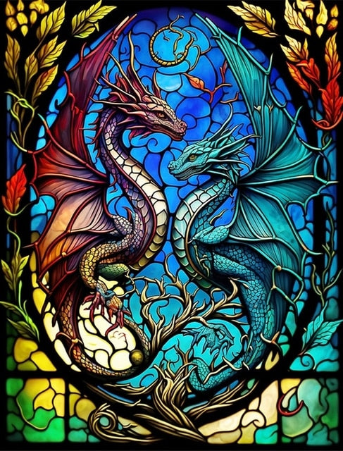 Intertwined Dragons Diamond Painting