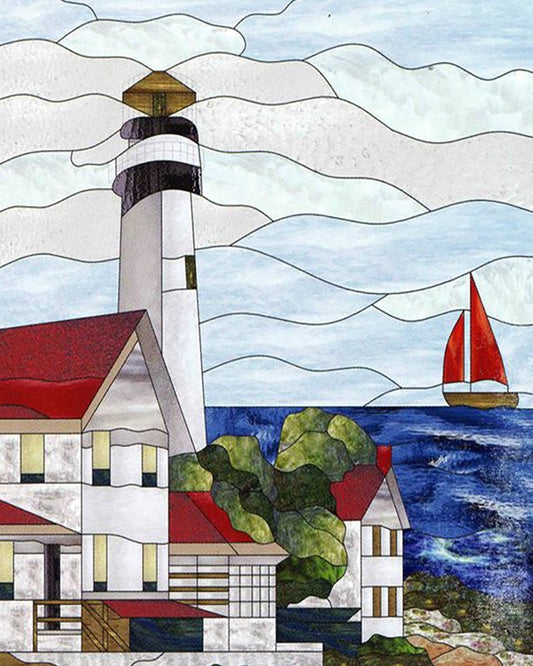 Light house and Sailing Diamond Painting