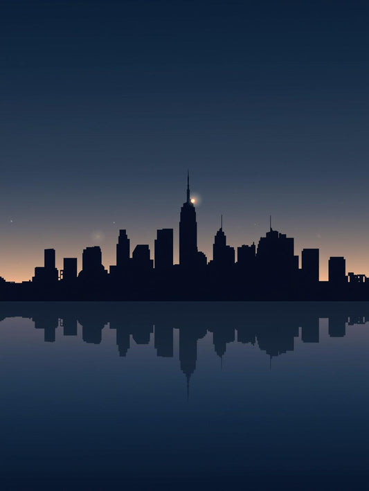 Paint by Number New York Skyline at Dusk with Reflection – Paint by Number Kit for Adults