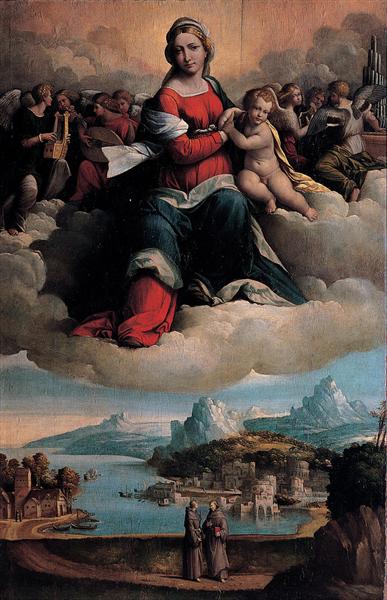 Paint By Number Madonna with the Child in Glory and Holy Ones - Benvenuto Tisi