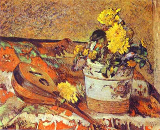 Mandolina and Flowers - Paul Gauguin