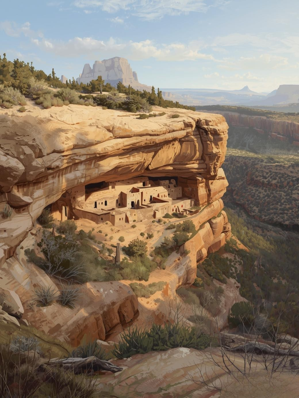Mesa Verde National Park (Colorado) Paint by Number Cliff Dwellings