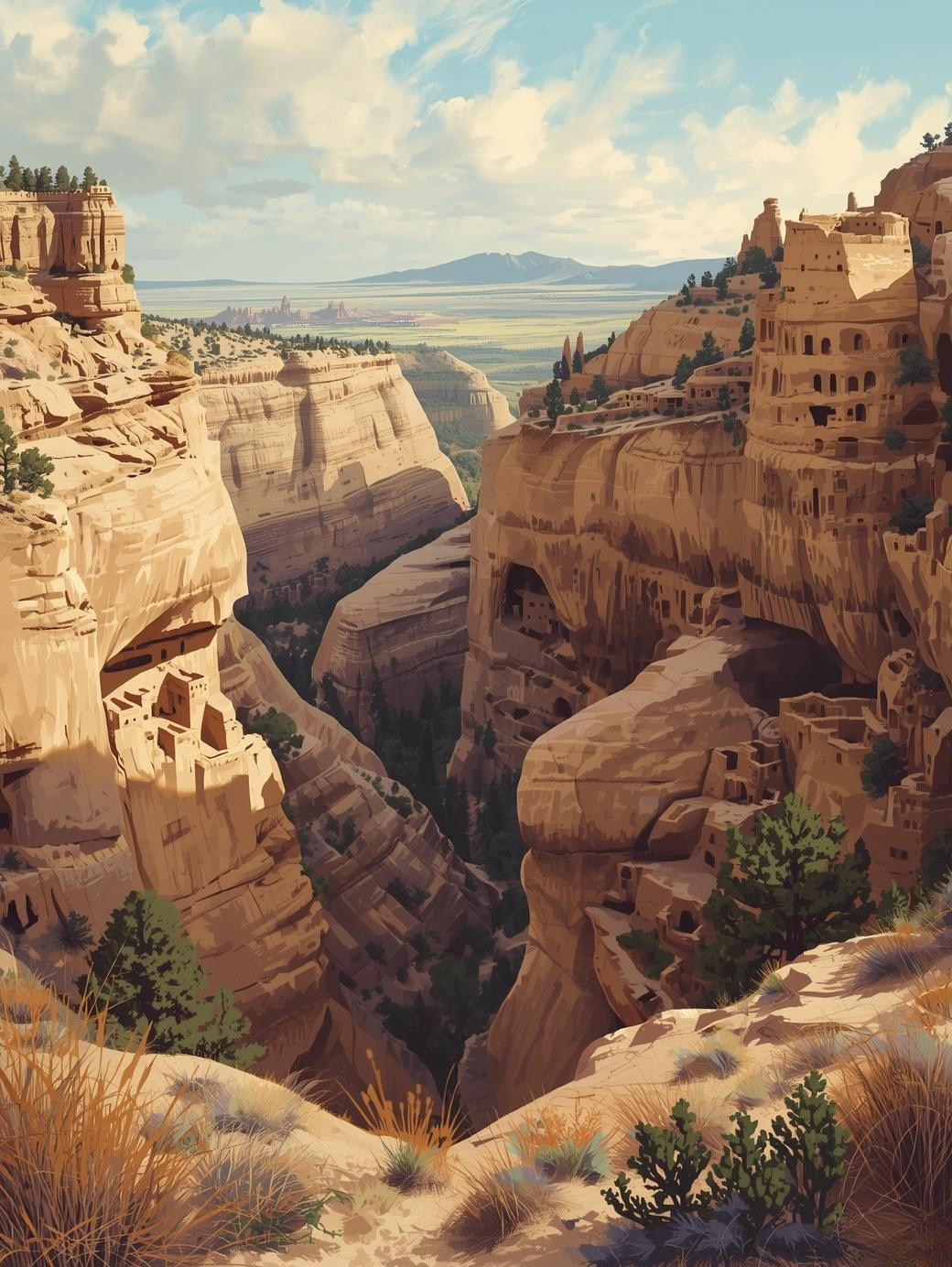 Mesa Verde National Park (Colorado) Paint by Number Dwellings