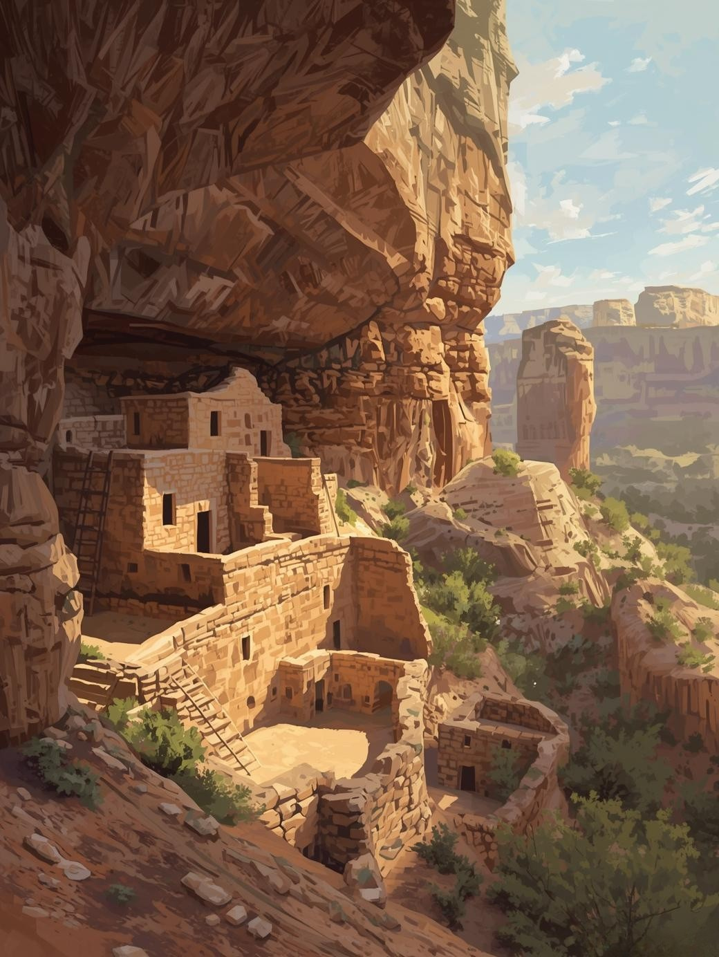 Mesa Verde National Park (Colorado) Paint by Number The Ancient Cliffs