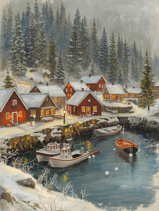 Paint by Number Nordic Christmas Harbor
