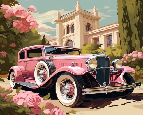 Nostalgic Roadster Paint by Number