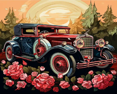 Old-fashioned Roadster Paint by Number