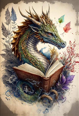 Paint By Number Once Upon a Book Dragon