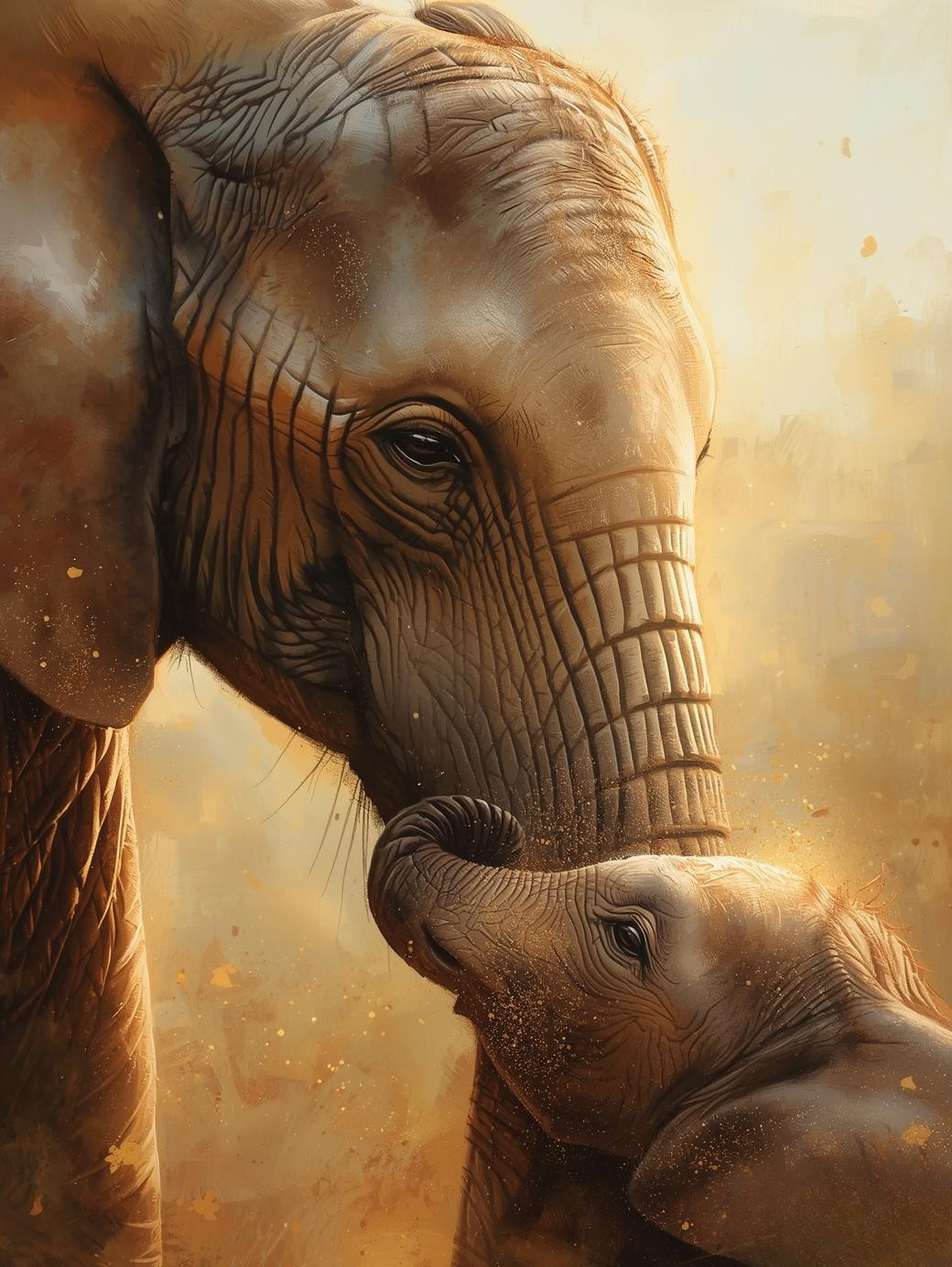 Paint By Number Baby Elephant with Mom – Heartwarming Wildlife Art Kit