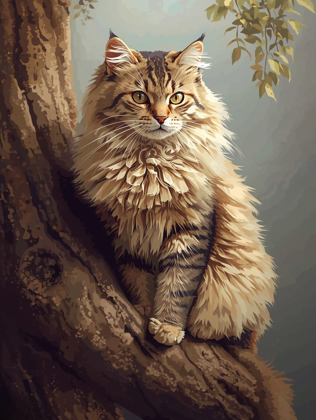 Paint By Number Cute Cat Portrait in Soft Lighting – Cozy Paint by Number Kit for Adults