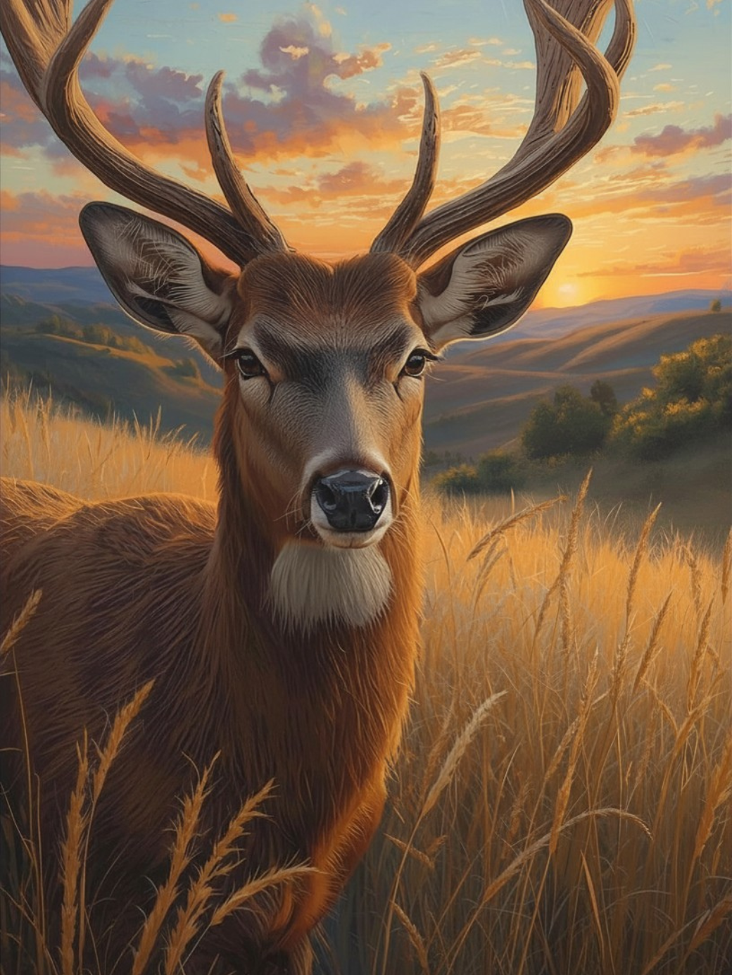 Paint By Number Deer Head Close-Up – Stunning Wildlife Painting Kit