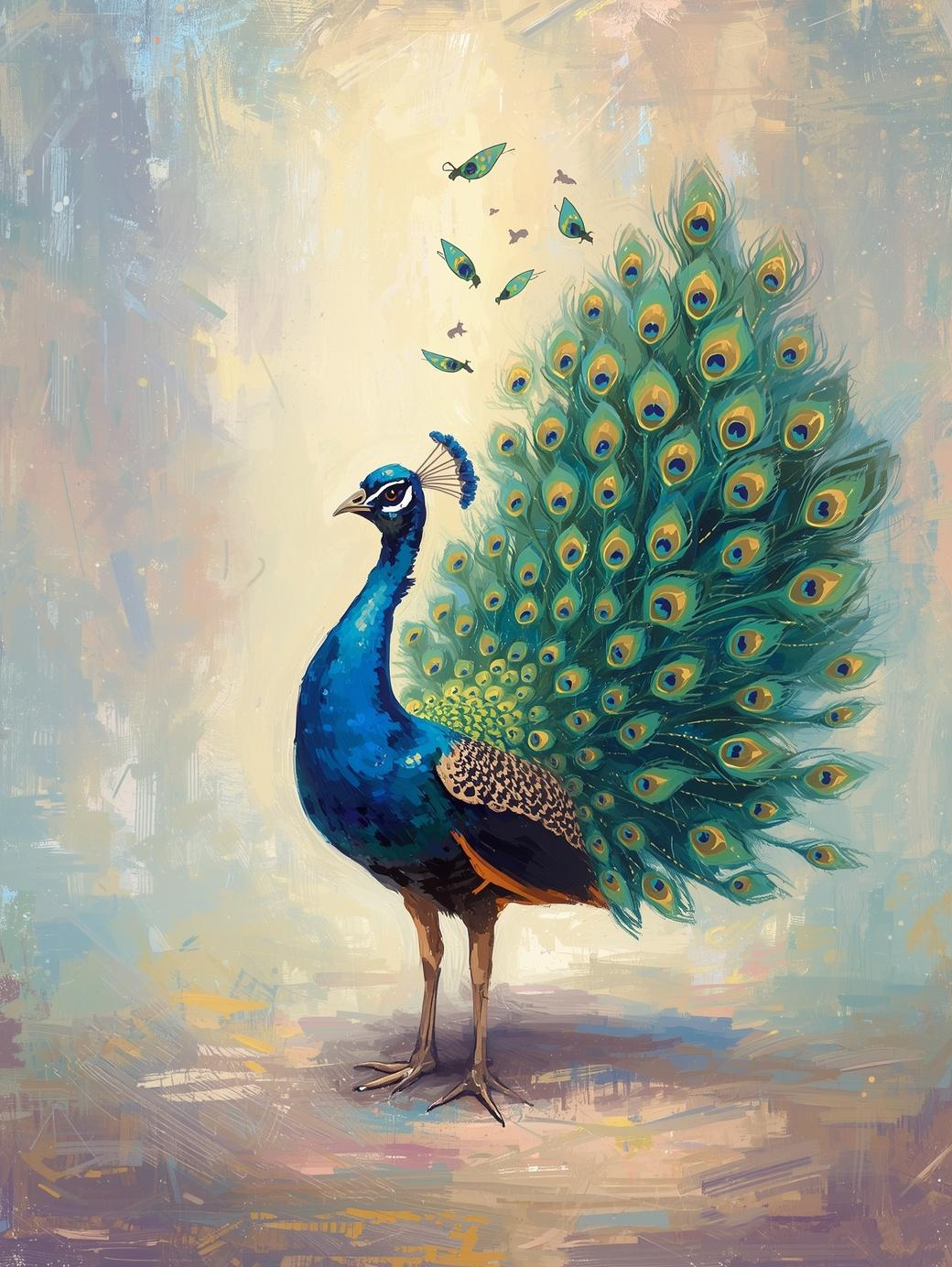 Paint by Number Elegant Peacock Portrait – Bold Colorful Wildlife Paint by Number Kit for Adults