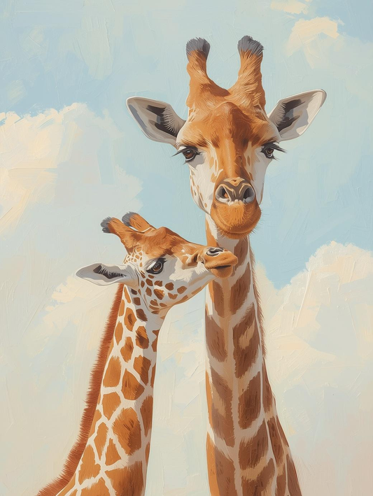 Paint By Number Giraffe Calf and Mom – Wildlife Art Kit