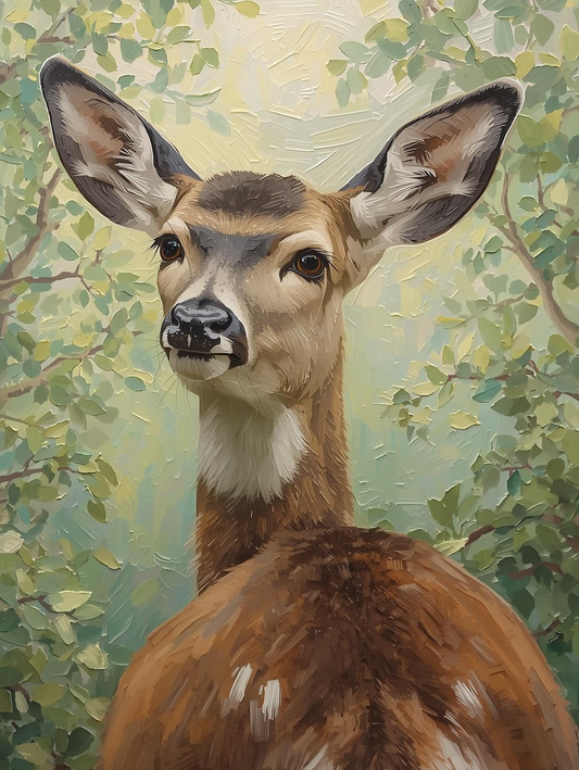 Paint By Number Graceful Deer Portrait – Elegant Wildlife Wall Art Kit