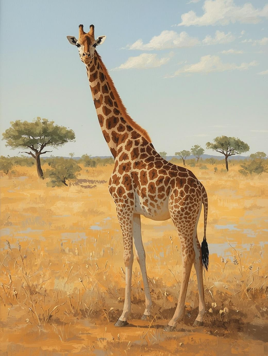 Paint By Number Graceful Giraffe in Savanna – Stunning Wildlife Painting Kit