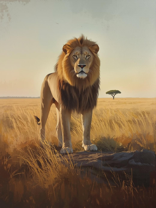 Paint By Number King of the Jungle – Regal Lion Wall Art Kit