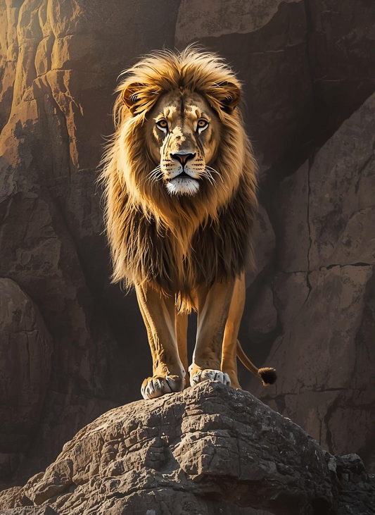 Paint By Number Lion with Golden Mane – Bold Safari Painting Kit