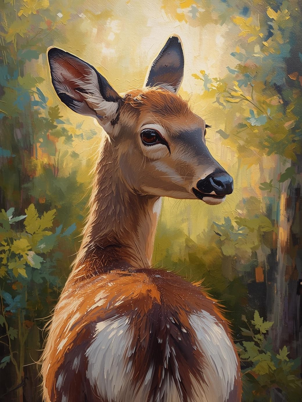 Paint By Number Lone Deer in Meadow – Beautiful Wildlife Painting Kit