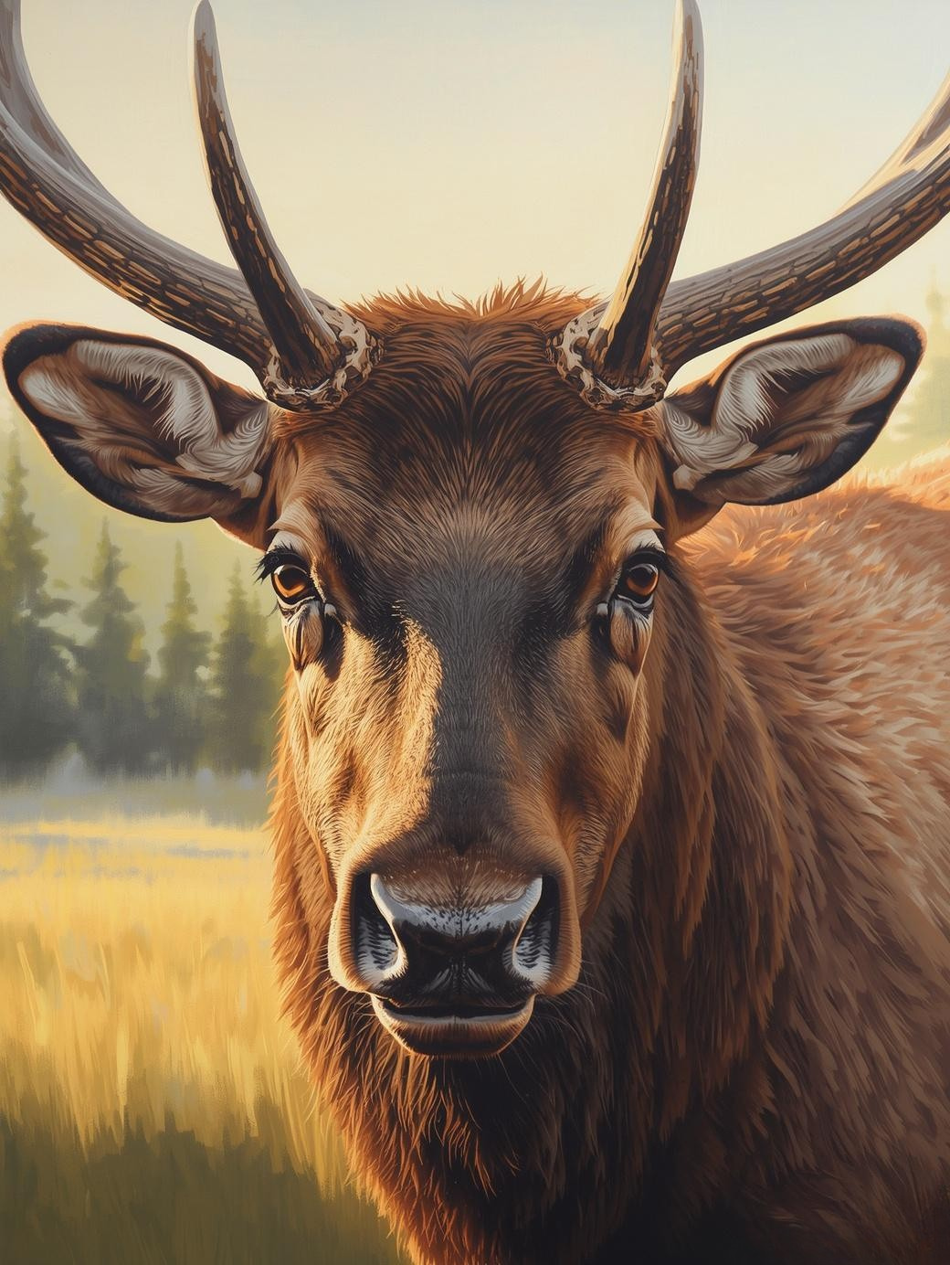 Paint By Number Lone Elk Calf in Woodland – Adorable Wildlife Wall Art Kit