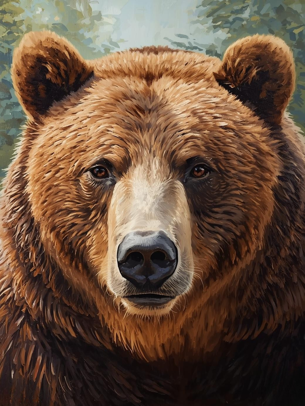 Paint By Number Majestic Brown Bear Face – Stunning Wildlife Portrait Art Kit