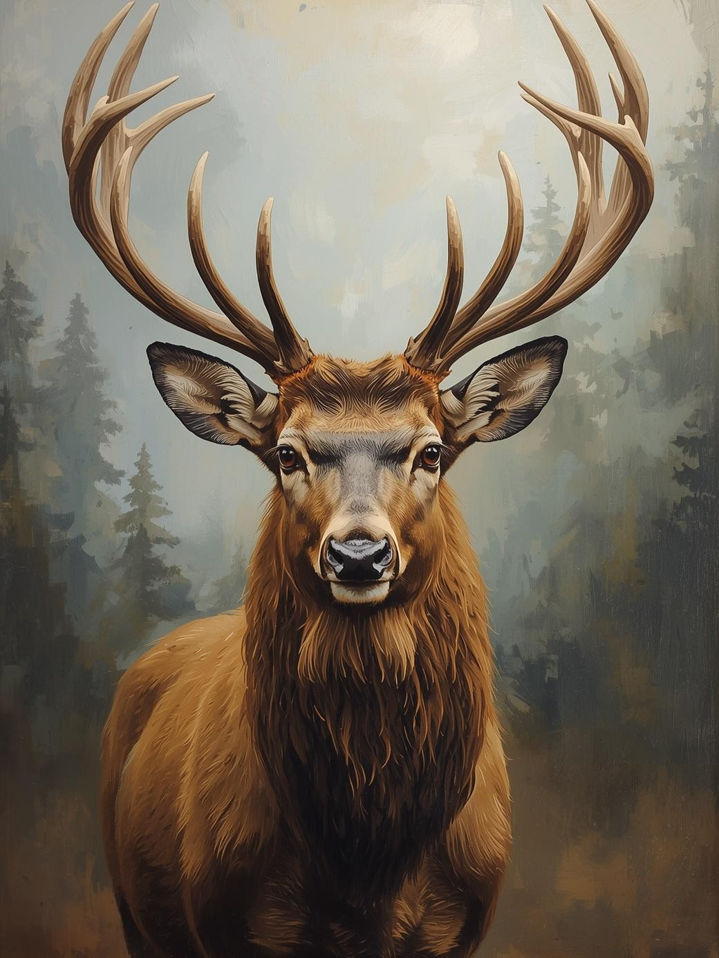 Paint By Number Majestic Elk Bull in Forest – Stunning Wildlife Art Kit