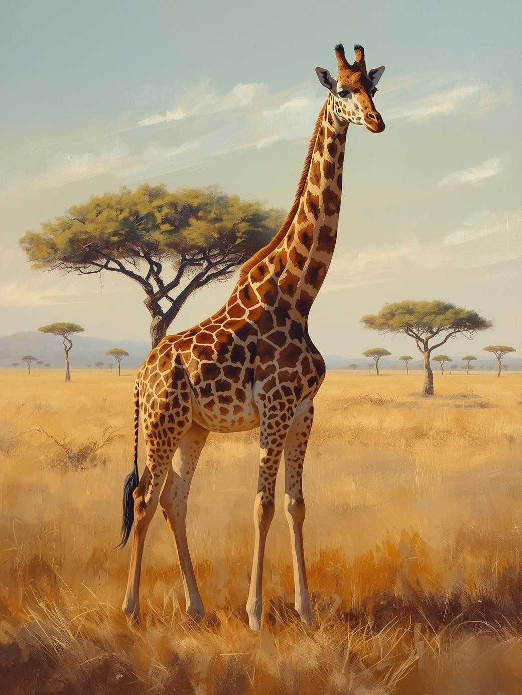 Paint By Number Majestic Giraffe in Savanna – Stunning Wildlife Wall Art Kit