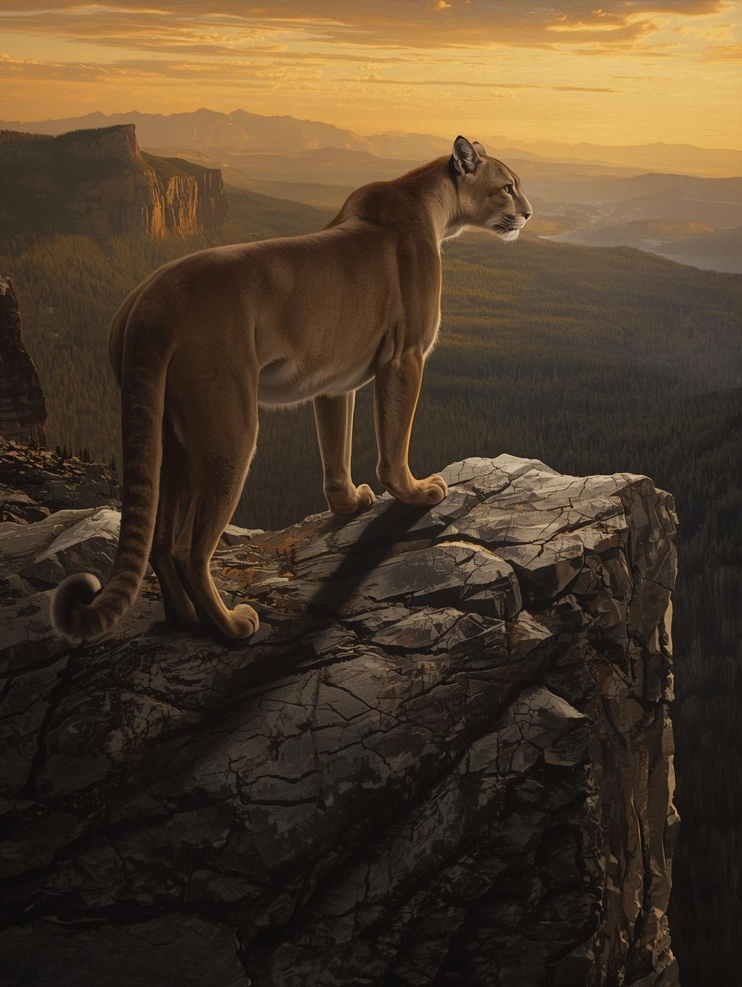 Paint By Number Majestic Mountain Lion Portrait – Bold Wildlife Wall Art Kit