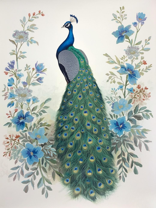 Paint By Number Majestic Peacock Portrait – Stunning Wildlife Wall Art Kit