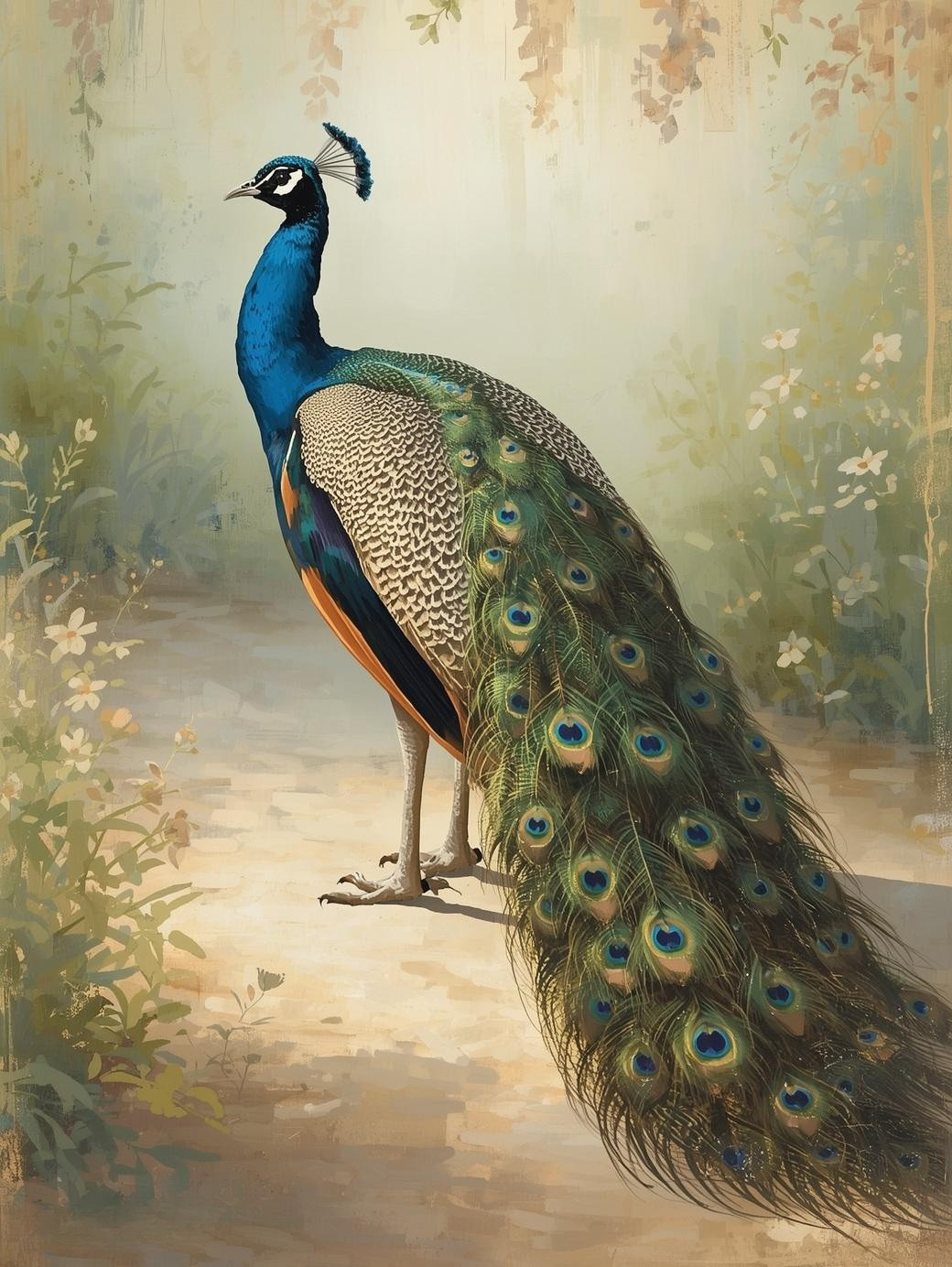 Paint By Number Majestic Peacock – Vibrant Feather Display Wildlife Art Kit