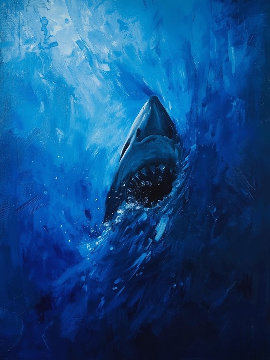 Paint By Number Majestic Shark in Blue Water –  Ocean Wildlife Painting