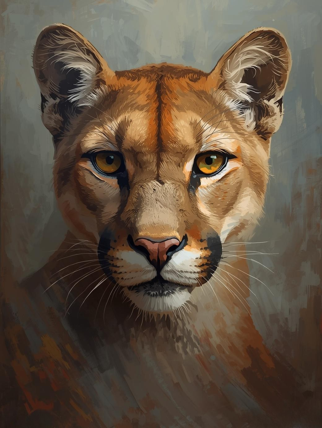 Paint By Number Mountain Lion Close-Up – Powerful Wild Cat Painting Kit