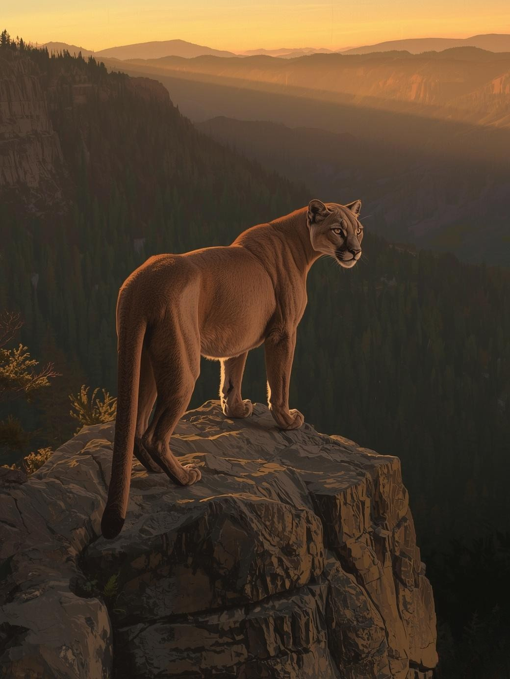 Paint By Number Mountain Lion in Rocky Landscape – Majestic Nature Art Kit