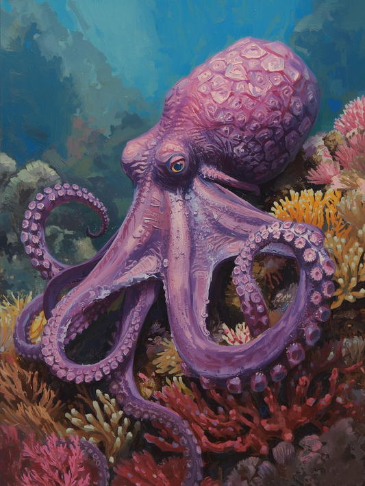 Paint By Number Octopus and Ocean Wonders – Coastal Wildlife Storybook Art